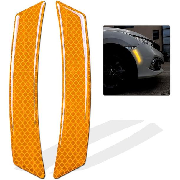 2PCS Car Reflective Trim Side Marker Stickers,Automotive Exterior Accessories Reflector Guard for Car SUV Pickup Truck Wheel Well Arch or Side Bumper