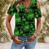 Women Plus Size Keyhole Ring Neck Cold Shoulder Geometric Printed Short Sleeve Top