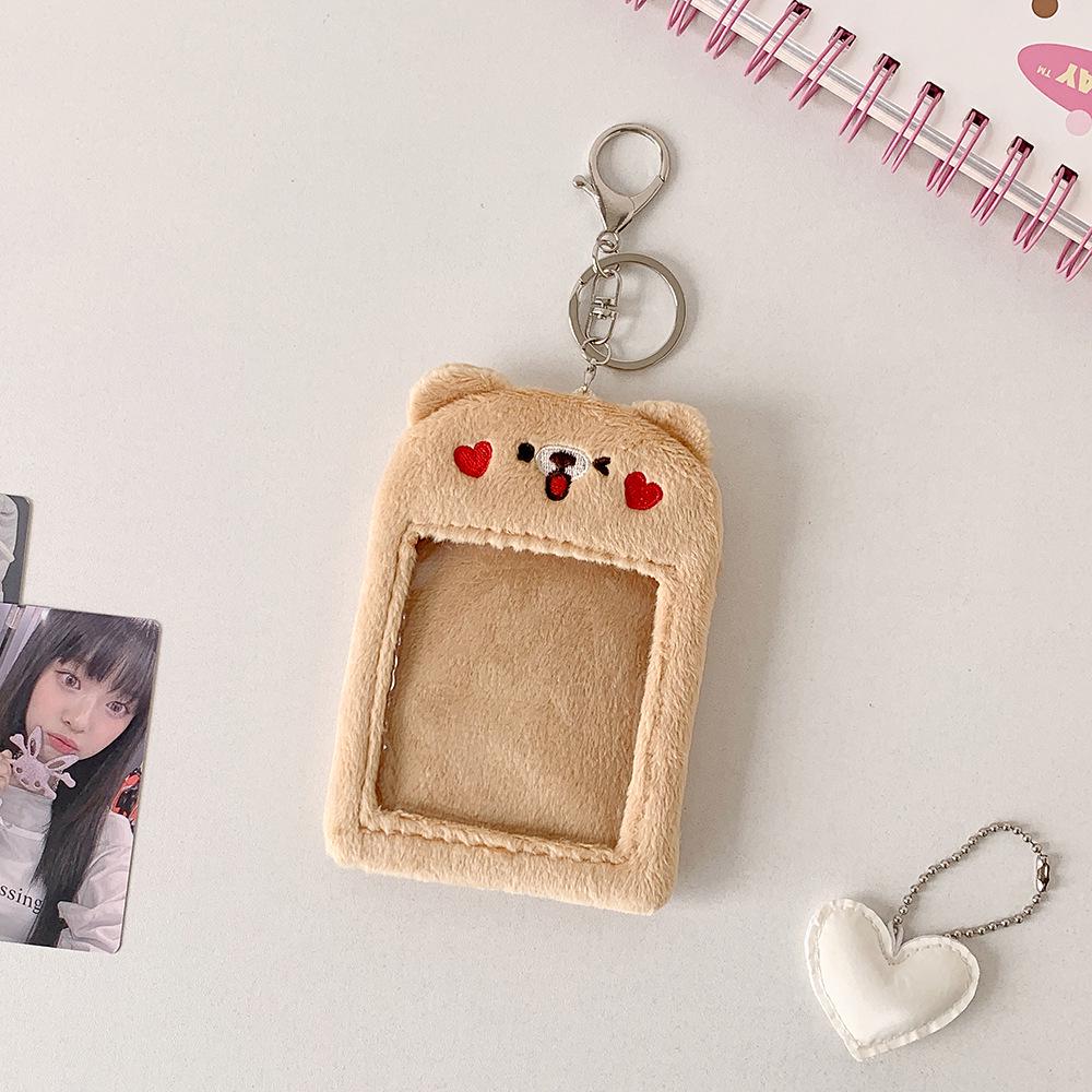 Star Idol Cute Animal Plush Card Holder - 3" Polaroid Display & Protective Sleeve Ornament