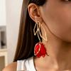 European and American Exaggerated Design, High-end Temperament Pearl Three-dimensional Rose Earrings, Women's Niche Personalized Stud Earrings, Ear