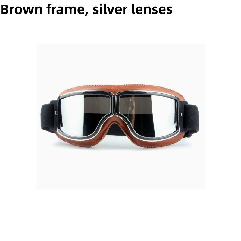 High-Quality Retro Motorcycle Goggles for Bikers with Wide Lens View