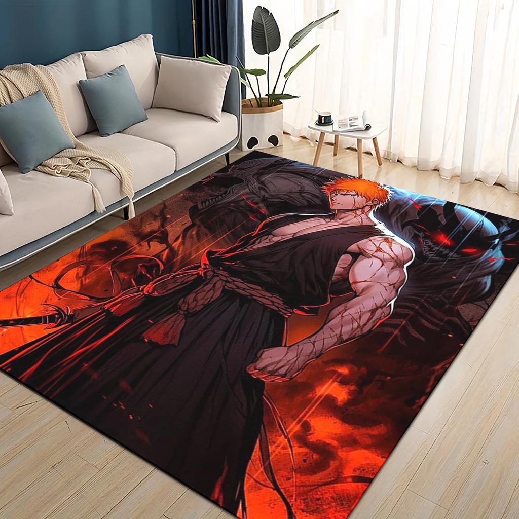 3D Kreskówkowy Bleach Kurosaki Ichigo Dywanik Anime do Salonu Sypialni Domu Dekoracja Sofy, Mata Podłogowa Antypoślizgowa do Zabawy dla Dzieci