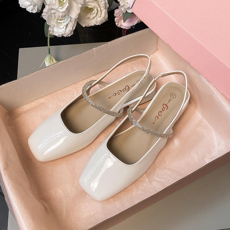 Yuexinwang Genuine Leather Flat for Huizhou Women's Shoes Grape Mother with the Same Slippers, Wearing Silver New Bag Head and Empty Sandals