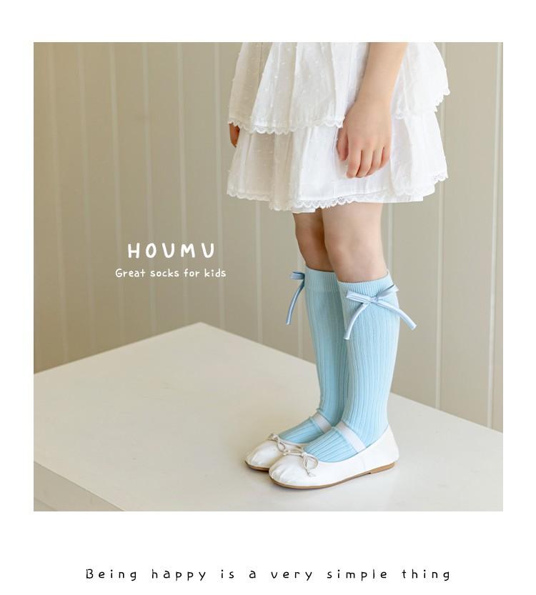 6 Pairs Girls Spring Autumn Long Tube Socks Cute Bow Princess Knee High Socks For Kids Baby JK Uniform 0-12 Years