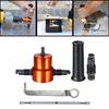 Silver+ Orange B14355 Double Headed Sheet Metal Nibbler Drill Attachment Metal Cutter with Extra Punch New