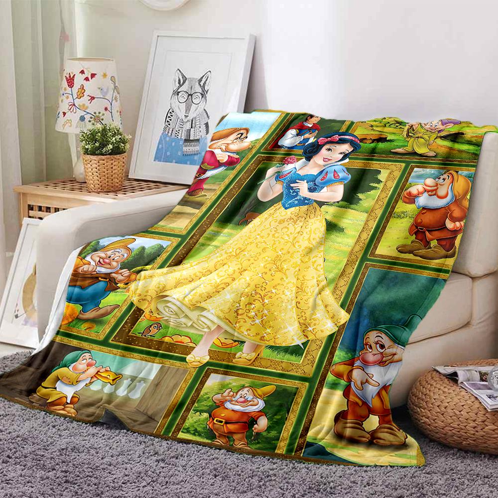 Snow White Seven Dwarfs Blanket Soft Throw Blanket For Home Bedroom Bed Sofa Travel Office Solid Christmas Blanket