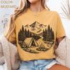 Camping Shirt Comfort Colors, Mountain Campfire Doodle Shirt, Camp Life Shirt, Vintage Outdoor Graphic Tee, Hiking Nature Shirt, Camper Gift
