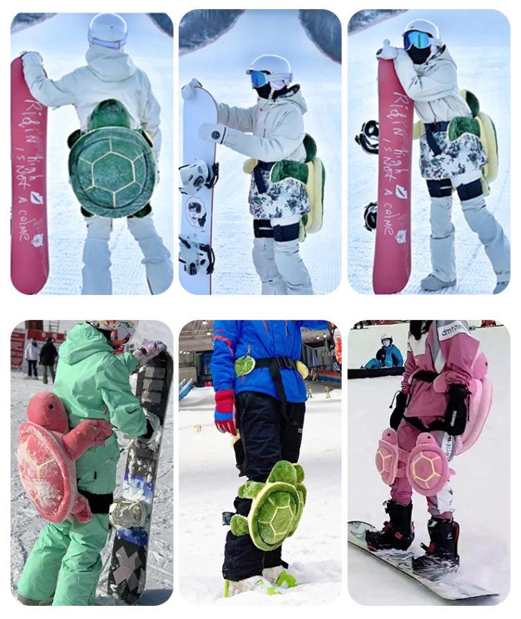Cartoon Ski Protective Gear Set: Anti-Fall Waterproof Little Turtle Ski and Snowboard Knee Pads