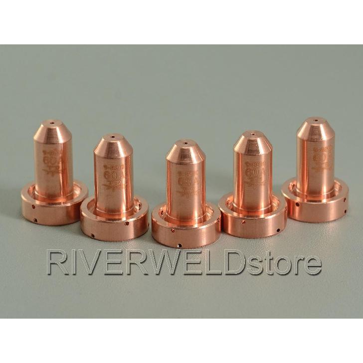 RIVERWELD Plasma Tips 9-8210 60A Cutting Fit Thermal Dynamics SL60 SL100 Plasma Cutter Torch Consumables Parts Pack of 5
