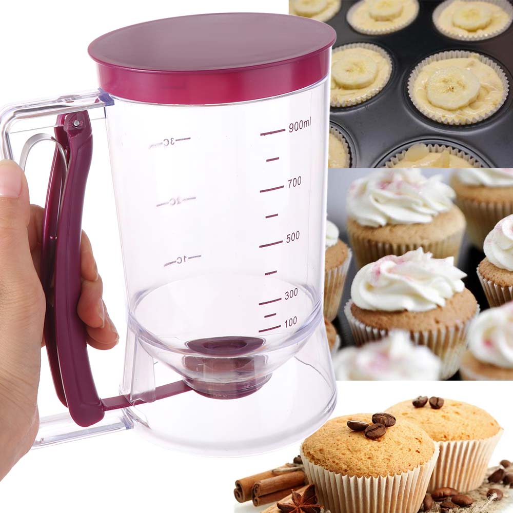 Hand-Held Pancake Batter Dispenser Scaled Batter Funnel BPA Free Crepes Batter Separator  Cream