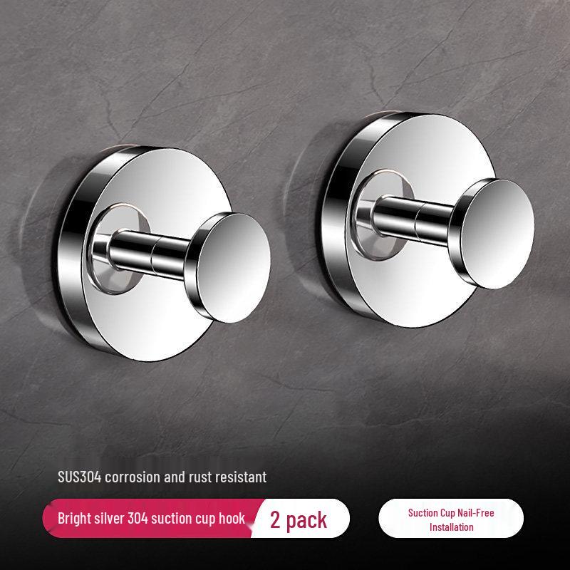 304 Stainless Steel Rotating Suction Cup Hook – Strong, No-Drill, Load-Bearing Hook for Kitchen, Bathroom, and Toilet.
