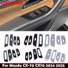 LHD RHD For Mazda CX-70 CX70 2024 2025 Steel Door Armest Window Rise Switch Glass Lift Control Panel Cover Interior Accessories