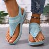 Women'S Outdoor Sandals Thick Soled Wedge Heeled Shoes Fashionable Holiday Sandal For Woman With Arch Support Comfortable Walk