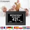 Large Wall Clock Dementia Clock for Seniors 4-Colors Large Display Digital Alarm Clock 7 Inch Digital Wall Clock with Day and Date for Elderly,Custom