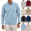 Herren Langarm Golf Poloshirt Lässig Atmungsaktiv Schnelltrocknend Netzgewebe Leicht Bequeme Passform Sportbekleidung