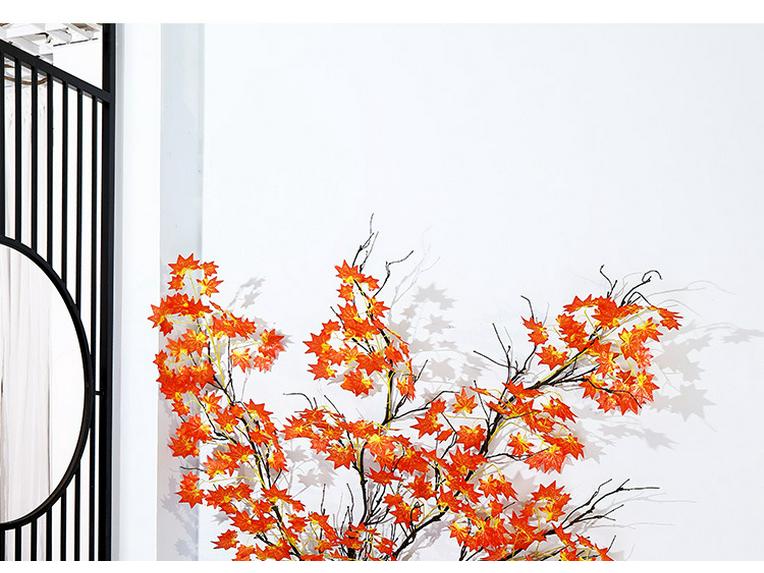 Artificial Red Maple Leaf Branches for Autumn Garden Decor