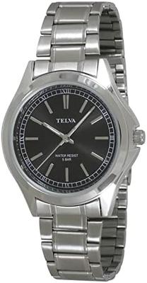 CREPHA Analog Waterproof Watch with Metal Men's Band, Silver, TE-AM036-BKS