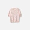 broadcast Women's Jacquard Round Neck Short Sleeve Knit Top