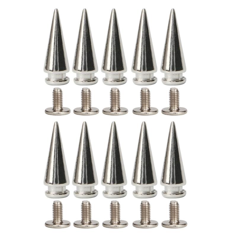 10Pcs Decorative Rivets Set Punk Style Nail Buckles Screw Mount Stud Rivets DIY Crafts PU Belt Shoes Clothing Spikes