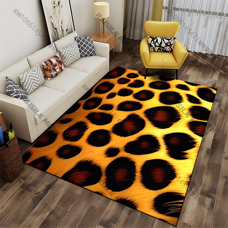 Leopard Fur Pattern Design Carpet Yoga Living Room Room Decor Children's Crawling Mat Doormat Area Rug Games Mat