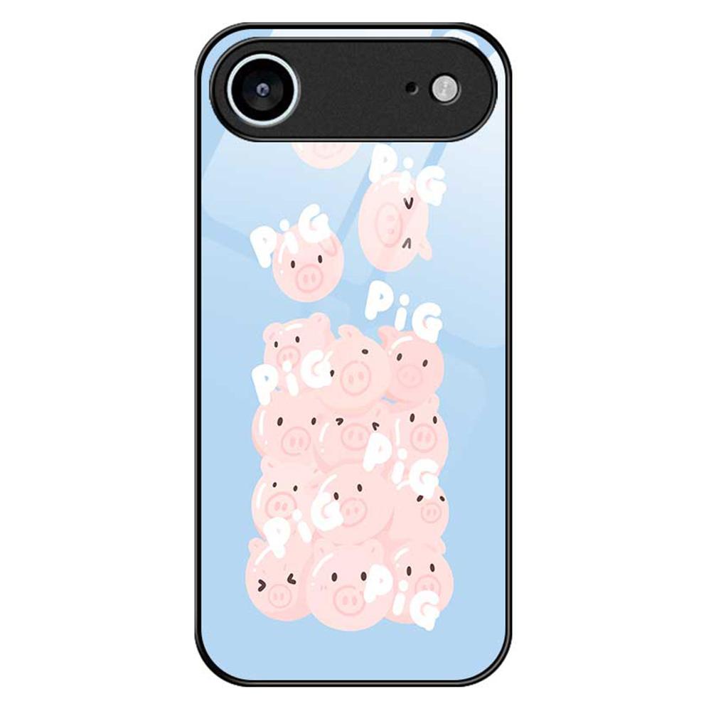 For iPhone 17 Air Case Anti Drop TPU PC Tempered Glass Pattern Printing Phone Back Cover