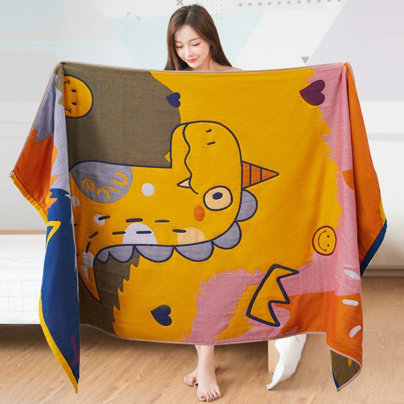 Pure Cotton Bath Towel - Four Layer Cotton Gauze Large Towel 70 X 140cm, Soft Absorbent for Bathing Shower