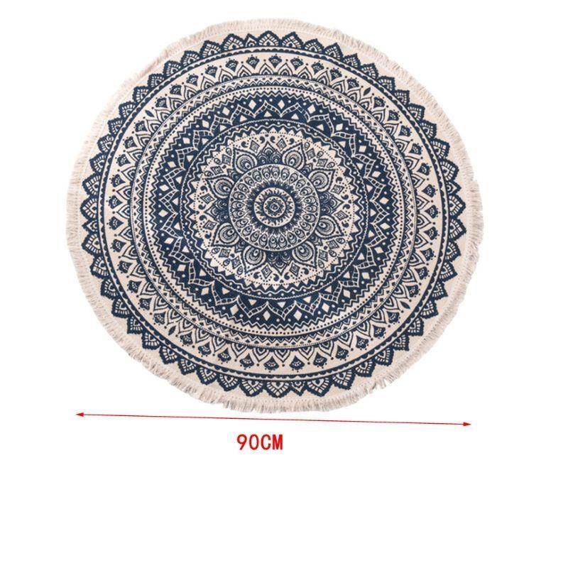 Morocco Round Rug Boho Tassel Cotton Fabric Carpet Mat Door Blanket Living Room Home Office Decoration top sale
