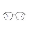 Glasses 82031 Square Polygon Plain Face Thin Retro Flat Mirror