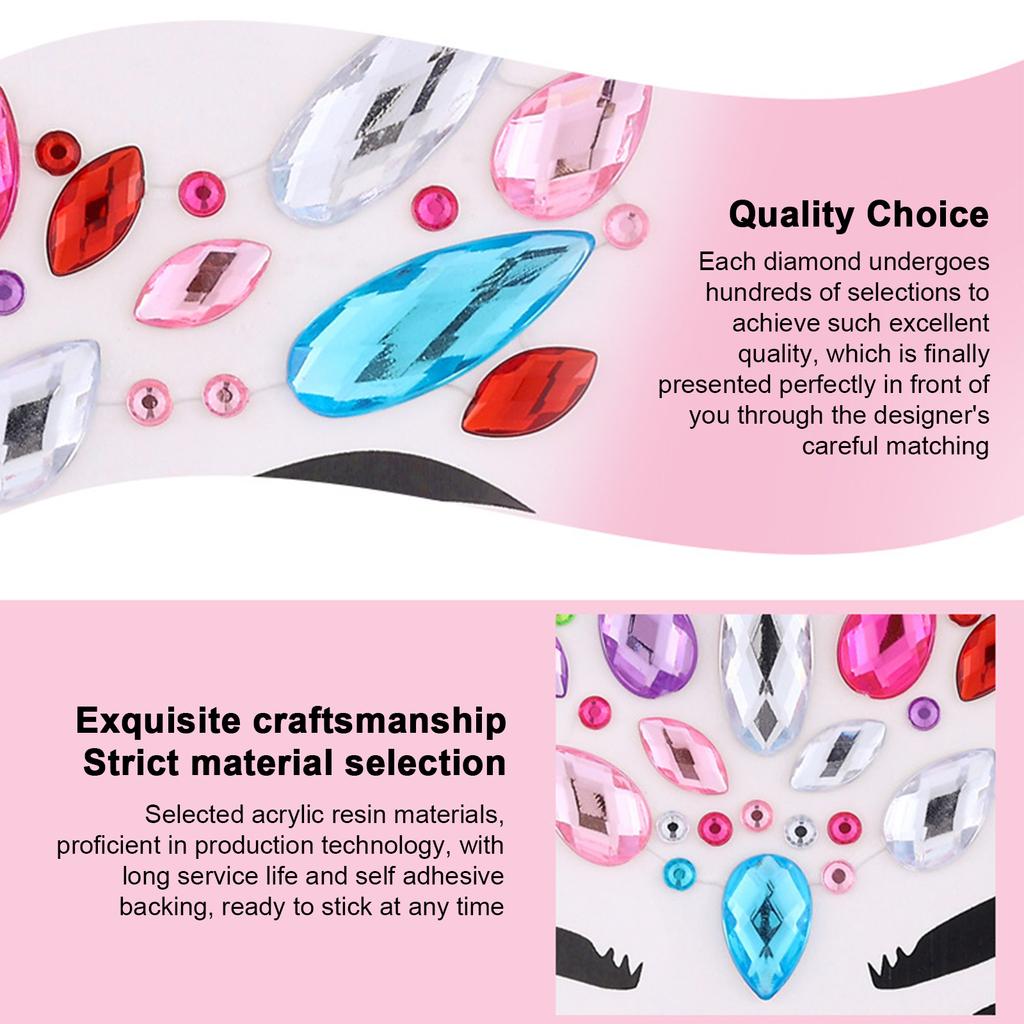 Rhinestone Face Decorative Stickers Stage Makeup Stickers Crystal Decorative Stickers Eye Makeup