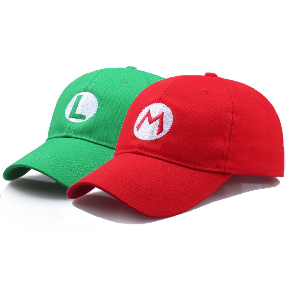 Chic Super Luigi Mario Bros Cosplay Adult Size Hat Cap Baseball Hats Costume