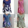 Floral Print A Line Dress With Pleated Details For Summer Casual Wear