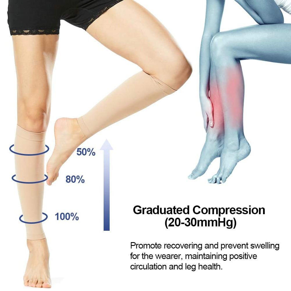 1 paar spataderen vermoeidheidsverlichtende beenwarmers compressie kuitmouwen sokken lange kous elastische beenondersteuning scheenbeen sokken