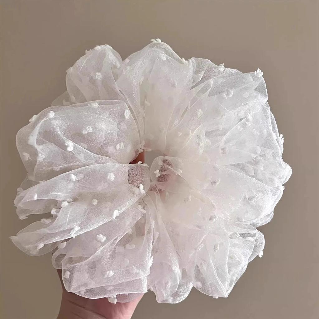 Large Women Lace Scrunchies Elastic Hair Band Ponytail Holder Tie Hair Hoop Scrunchy Rubber Band Women Hair Accessories Headwear