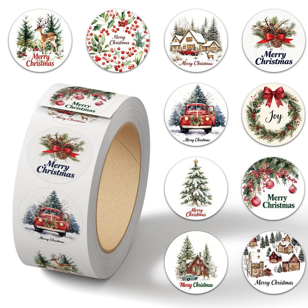 Cartoon Festival Gift Stickers - 500/Roll for Journals and Sealing