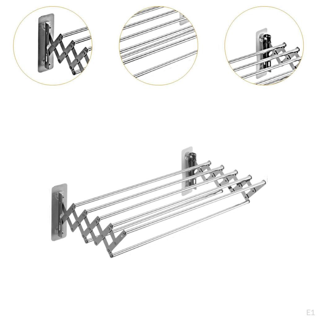 Folding Clothes Drying Rack Pool Towels Retractable Clothesline Laundry