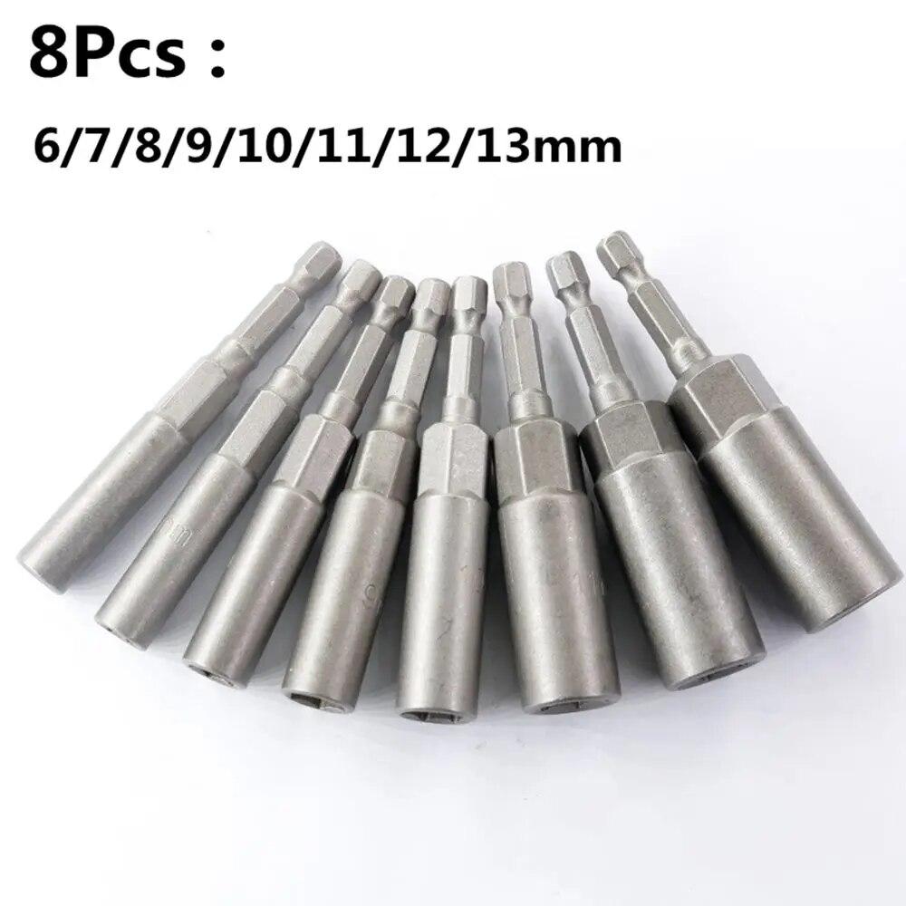 Set de manșoane cu priză hexagonală Duze 5,5 mm-19 mm Set de șurubelnițe electrice Mâner Burghie electrice Șurubelnițe cu impact Instrumente pentru cheie tubulară