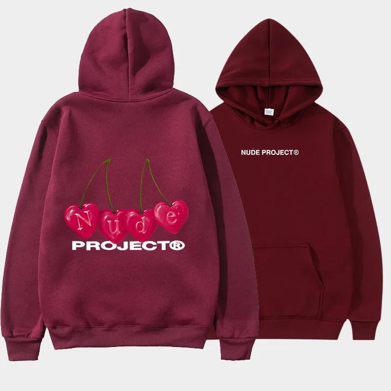 Moletom com Capuz e Ombro Caído com Estampa de Logo Feminino Tendência 2024 Sportswear, Millennium
