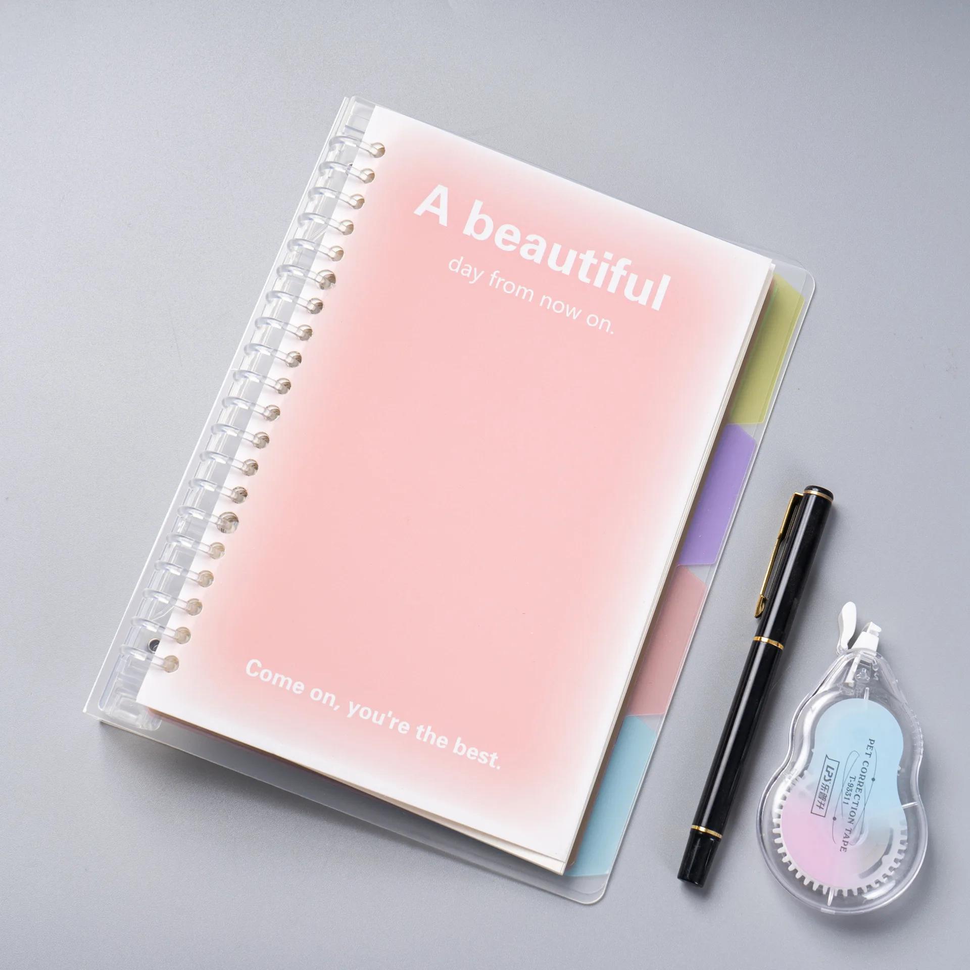 

Блокнот Ins с отрывными листами, с градиентной цветной разлиновкой, простые блокноты для записей, канцелярские принадлежности для школьников и студентов A5