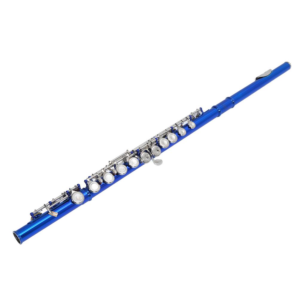 C Flute Cupronickel Bright Sound Beginner Students Closed Hole 16 Holes Flute with Cleaning Kit Portable Bag Gloves