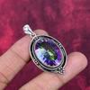 Ciondolo Topazio Mistico Arcobaleno Pietra Preziosa Gioielli, Ciondolo in Argento Sterling Massiccio 925, Gioielli Fatti a Mano Ciondolo Pietra di Nascita, Regalo Per Lui