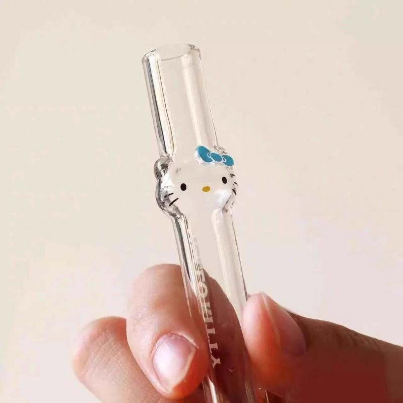 Cute cat glass cup cartoon high-value cold drink juice milk coffee drinking cup