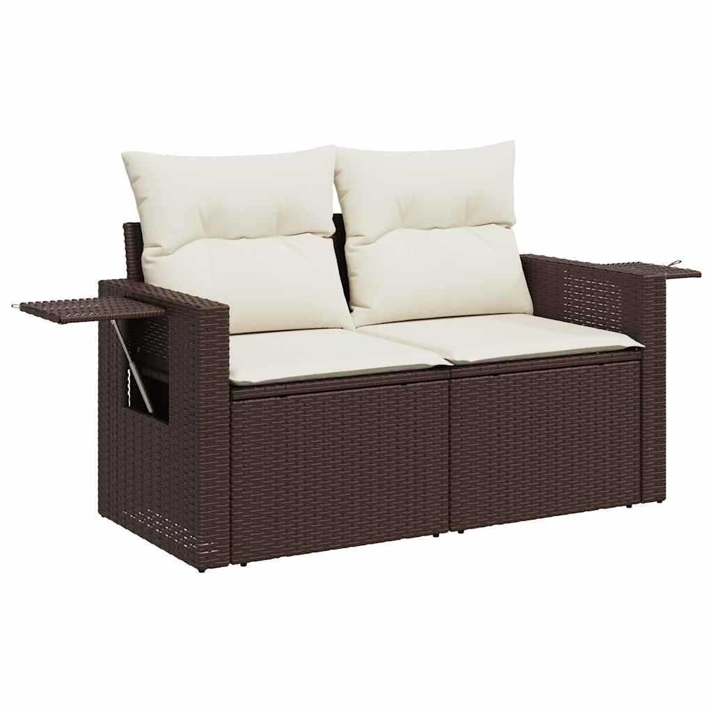 Vidaxl 5-Cz. Garden Furniture Set With Cushions, Brown, Poly Rattan