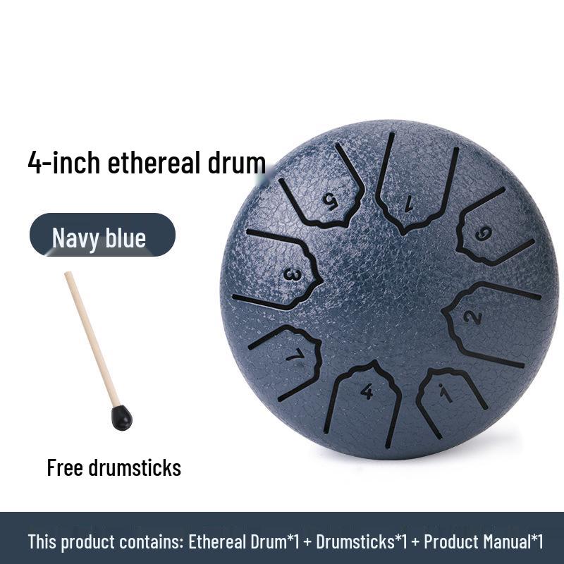 Ethereal Children's Mini Steel Tongue Drum - 3-inch & 4-inch, 8 Tones, Beginner Friendly