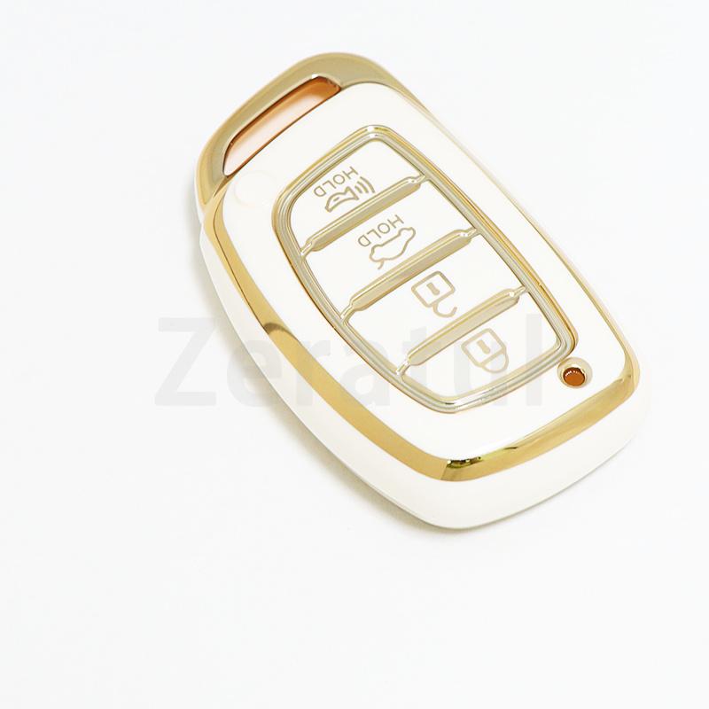 4 Button For Hyundai Sonata Ix25 I20 Creta Santa Fe Gls Reina Ix35 Grand I10 Elantra Tucson Tpu Car Key Cover Case Keychain