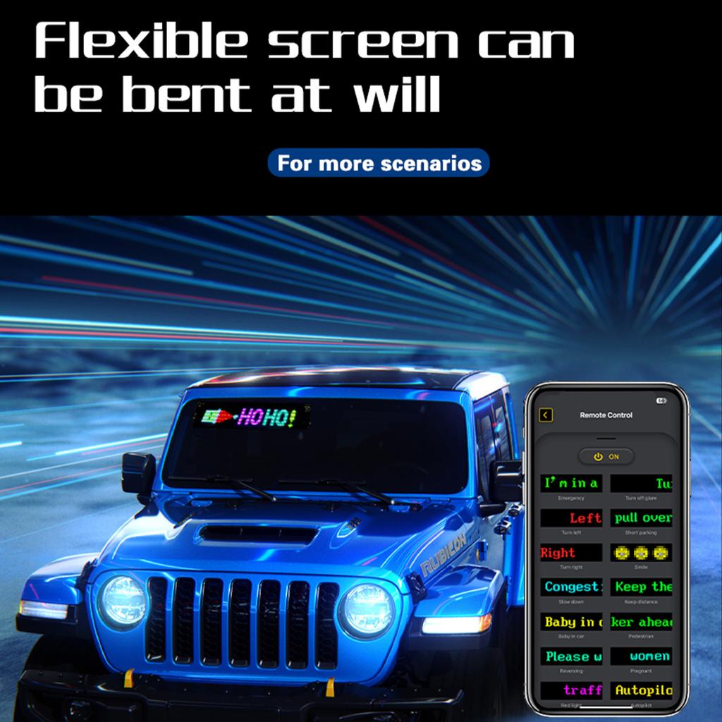 LED Flexible Display APP BT Car Advertising Screen Full Color Intelligent Vehicle Sticker Soft Screen Display IP65