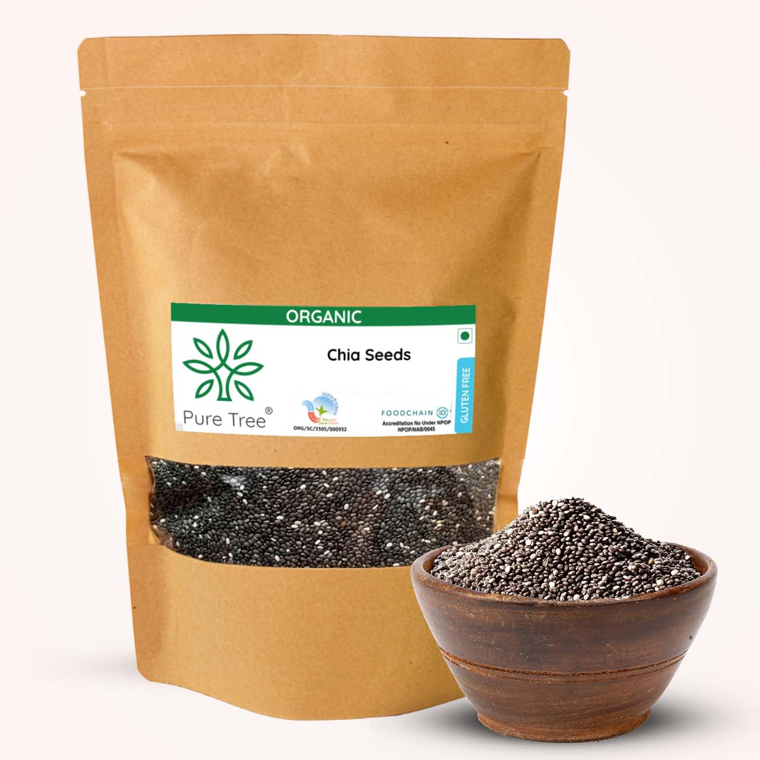 Pure Tree Certified Organic Chia Seeds | 250 g | Protein Snacks For Weight Loss | Raw Chia Seeds | Seeds For Eating | Chia Beeja Sia Seeds Health