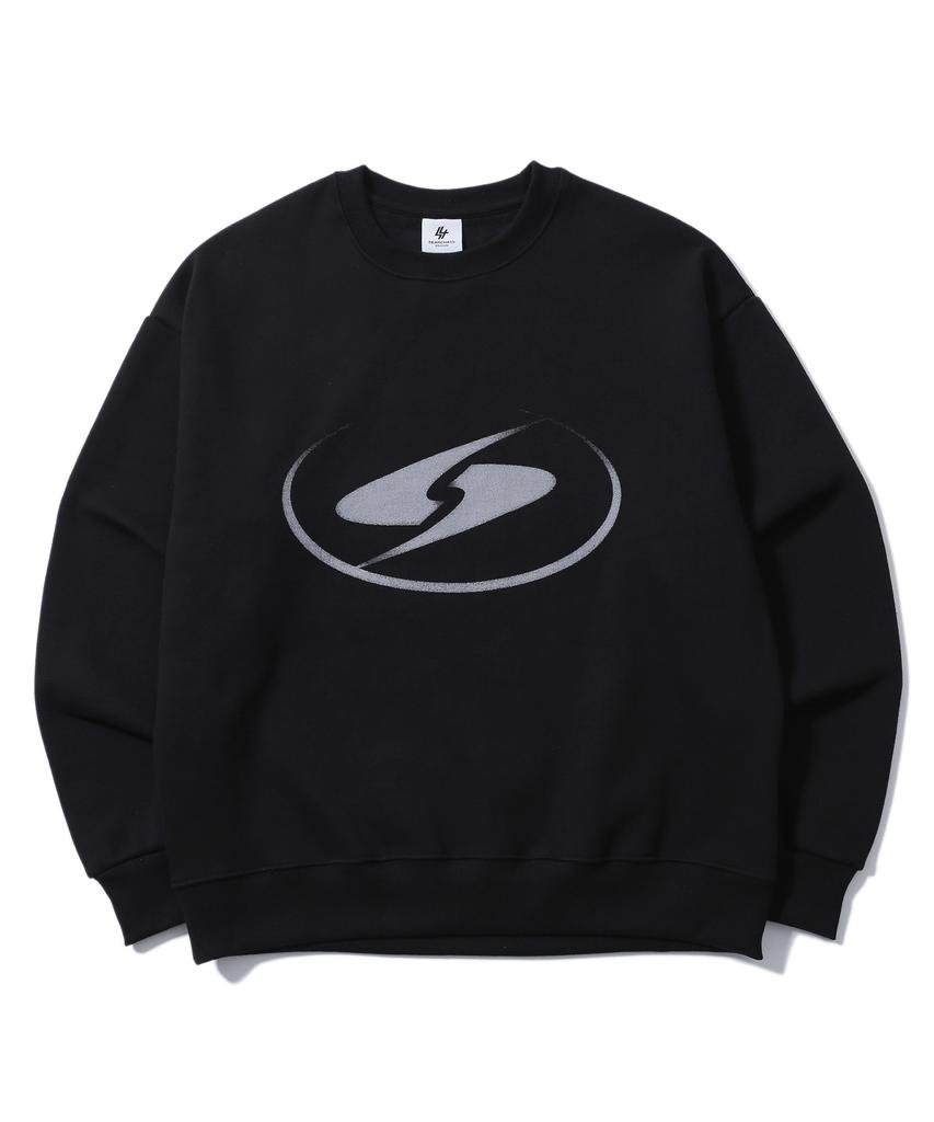 Sseochi410 Curve Logo Sweatshirt Black