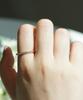 Alleun Silver 925 Couple Cubic Square Thin Ring White