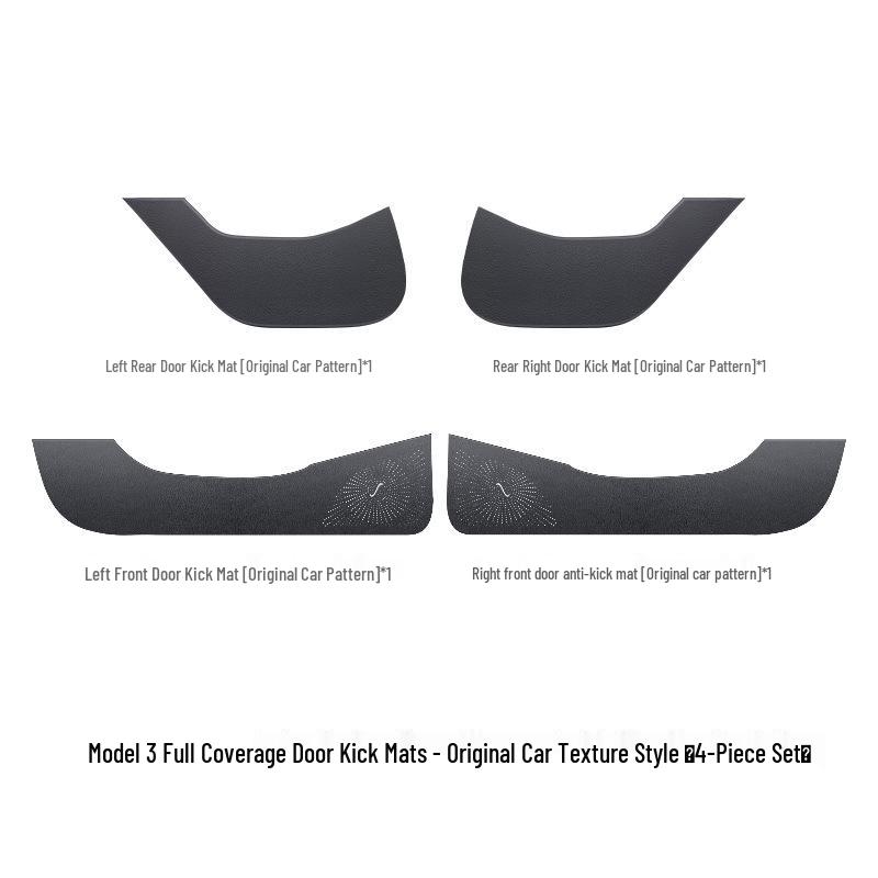 Tesla Model 3/Y Glove Box Kick Mat, Carbon Fiber Texture Door Protector, Interior Accessory.