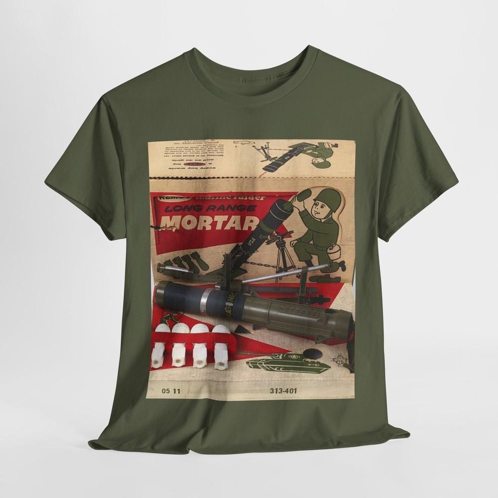 Винтажная военная графическая футболка - Унисекс, Миномет Remco Toy, Ретро военная унисекс футболка XL